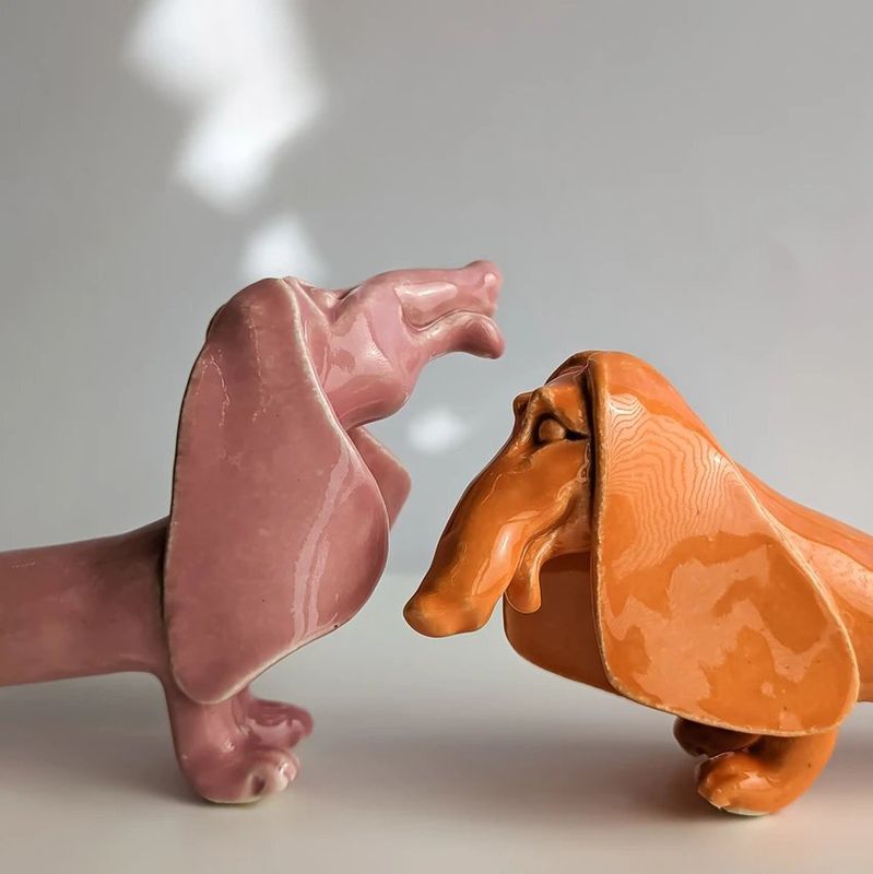 Dachs hund rosa #I 28 cm