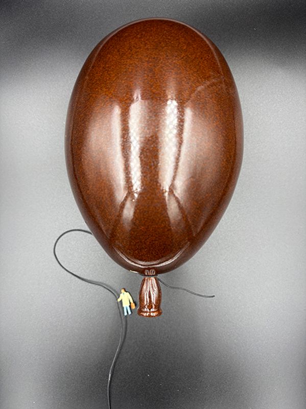 Keramikk ballong sjokoladebrun #17 cm