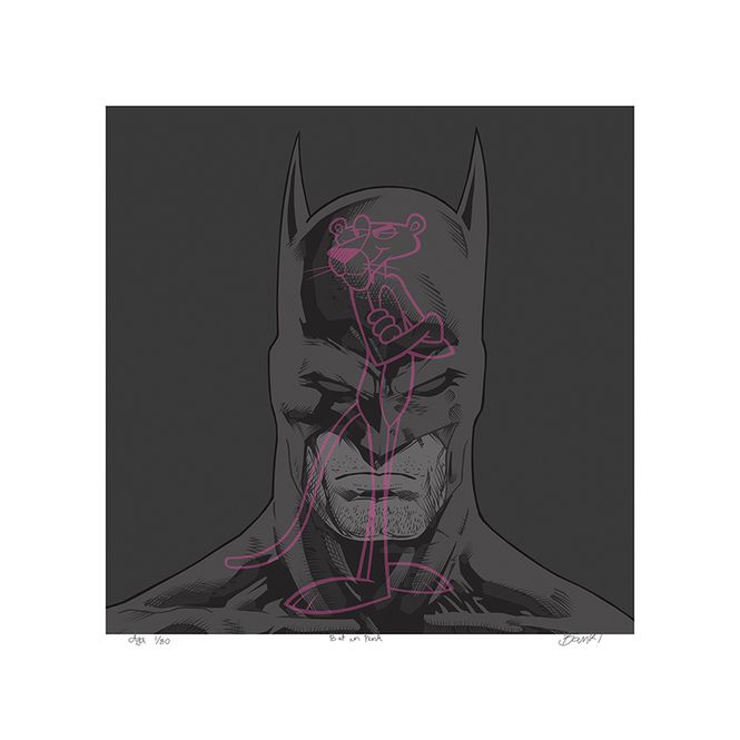 Hovedbilde Bat in pink 30x30 cm med ramme