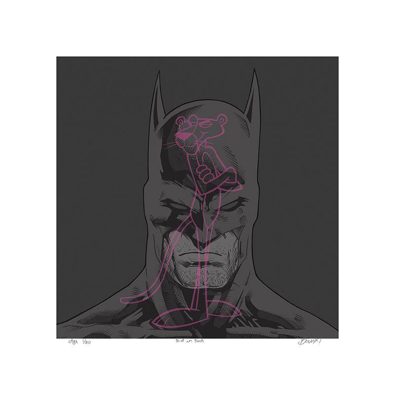 Bat in pink 30x30 cm med ramme