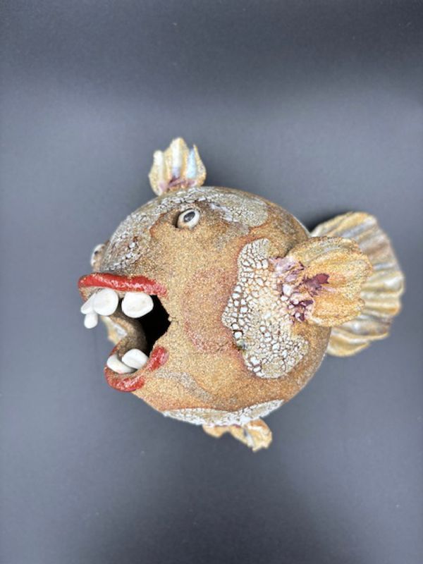 Keramikk fisk til vegg #X ca 13 cm