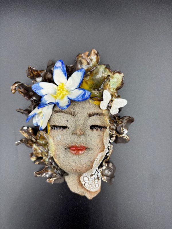 Kunst ansikt til vegg liten #2 ca 12 cm